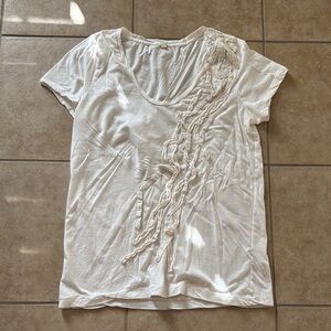 Y2K J. Crew Cream Short Sleeve Top